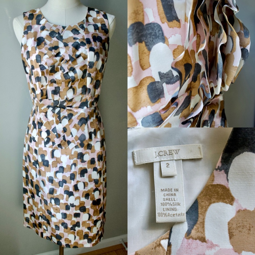 Silk J. Crew Neapolitan Watercolor Dress